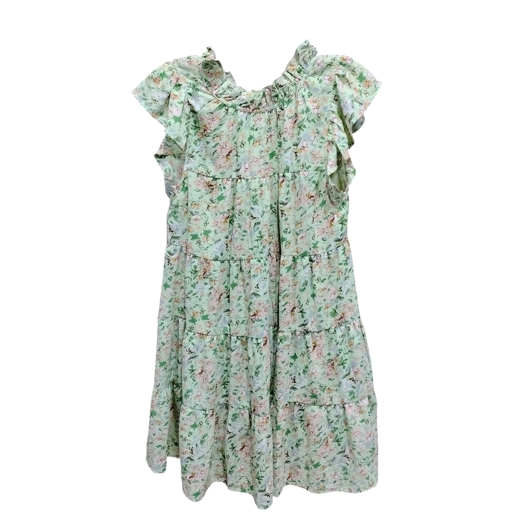 Entro Green Floral Ruffle Dress Size M - Picture 2 of 5